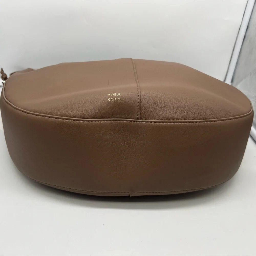 NWT MANSUR GAVRIEL Flores Biscotto Nude Leather Double Drawstring Shoulder Bag - Picture 11 of 16